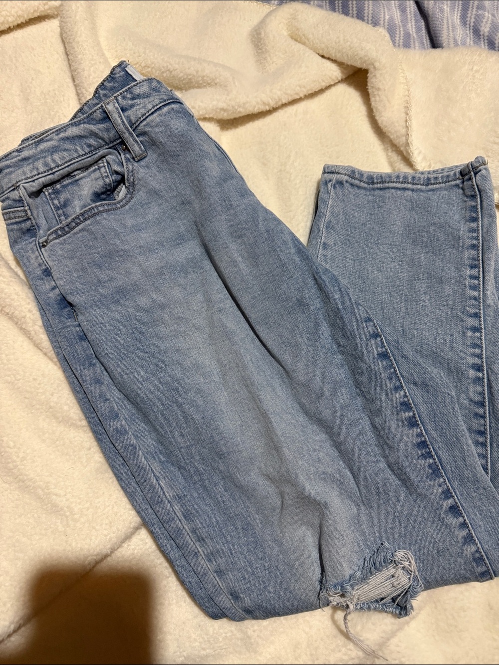 Time and Tru Straight Leg Jeans in Light Blue
